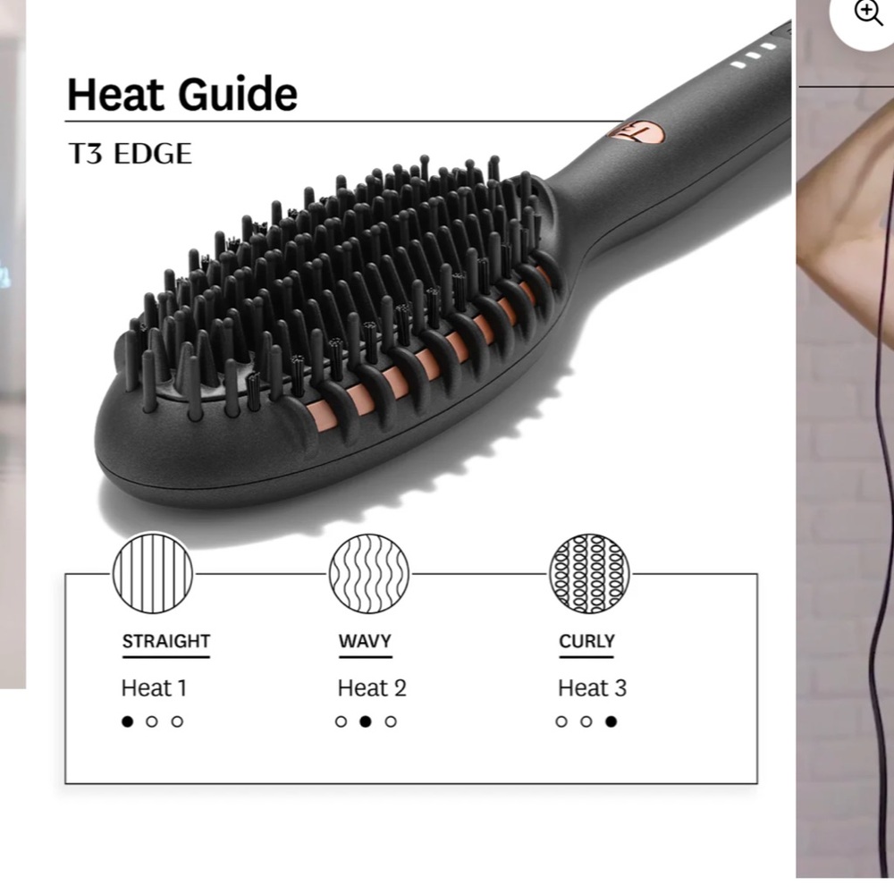 T3 Edge - Heated Styling Brush in graphite color